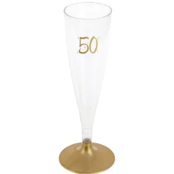 Juego de 6 Copas 50 Cumpleaños Doradas