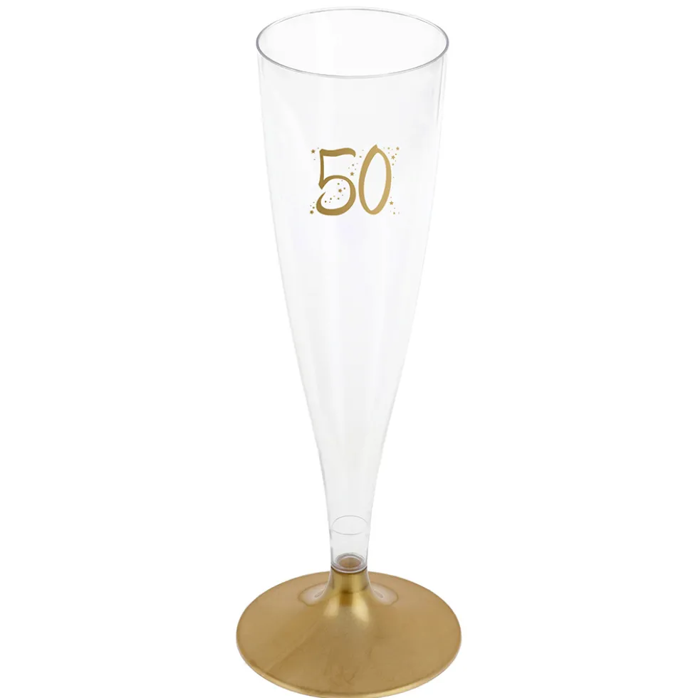Juego de 6 Copas 50 Cumpleaños Doradas