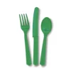 Juego de 18 cubiertos de plástico Verde