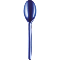 Juego de 20 Cucharas de Plástico Azul Perlado