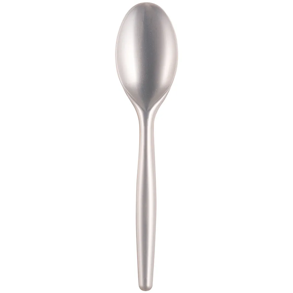 Juego de 20 Cucharas de Plástico Blanco Perla