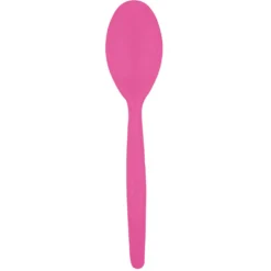 Juego de 20 Cucharas de Plástico Fucsia
