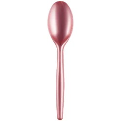 Juego de 20 Cucharas de Plástico Rosa Coral