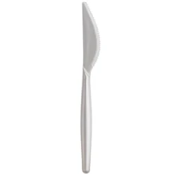 Juego de 20 Cuchillos de Plástico Blanco Perla