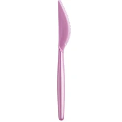 Juego de 20 Cuchillos de Plástico Rosa Perlado