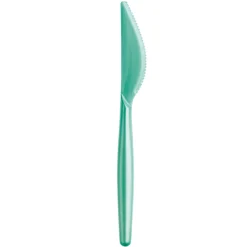 Juego de 20 Cuchillos de Plástico Turquesa Perlado