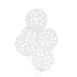Juego de 5 Globos Confeti Blanco