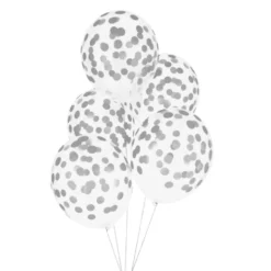 Juego de 5 globos Confeti Plata