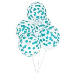 Juego de 5 globos Confeti Turquesa