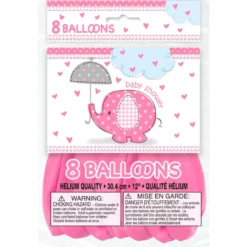 Juego de 8 Globos Elefante Rosa