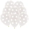 Juego de 12 Globos Transparentes con Lunares Blancos