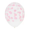 Juego de 5 Globos Transparentes con Lunares Rosas