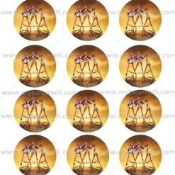 Juego de 12 Impresiones de 6 cm en Papel Comestible Las Guerreras K-POP Mod B