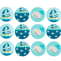 Juego de 12 Impresiones en Papel de Azúcar Marinero