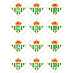 Juego de 12 Impresiones en Papel de Azúcar Real Betis