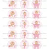 Juego de 15 Impresiones en Papel de Azúcar Baby Girl Modelo B 5 cm