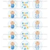 Juego de 15 Impresiones en Papel de Azúcar Baby Boy Modelo A 5 cm