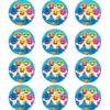 Juego de 12 Impresiones en Papel Comestible Baby Shark 6 cm