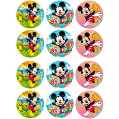 Juego de 12 Impresiones en Papel de Azúcar Mickey Mouse