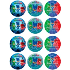 Juego de 12 Impresiones en Papel de Azúcar PJ Mask