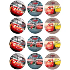 Juego de 12 Impresiones en Papel de Azúcar Cars