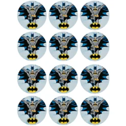 Juego de 12 Impresiones en Papel de Azúcar Batman