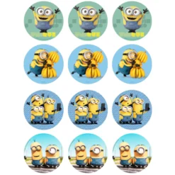 Juego de 12 Impresiones en Papel de Azúcar Minions