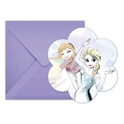 Juego de 6 Invitaciones Frozen Sparkle
