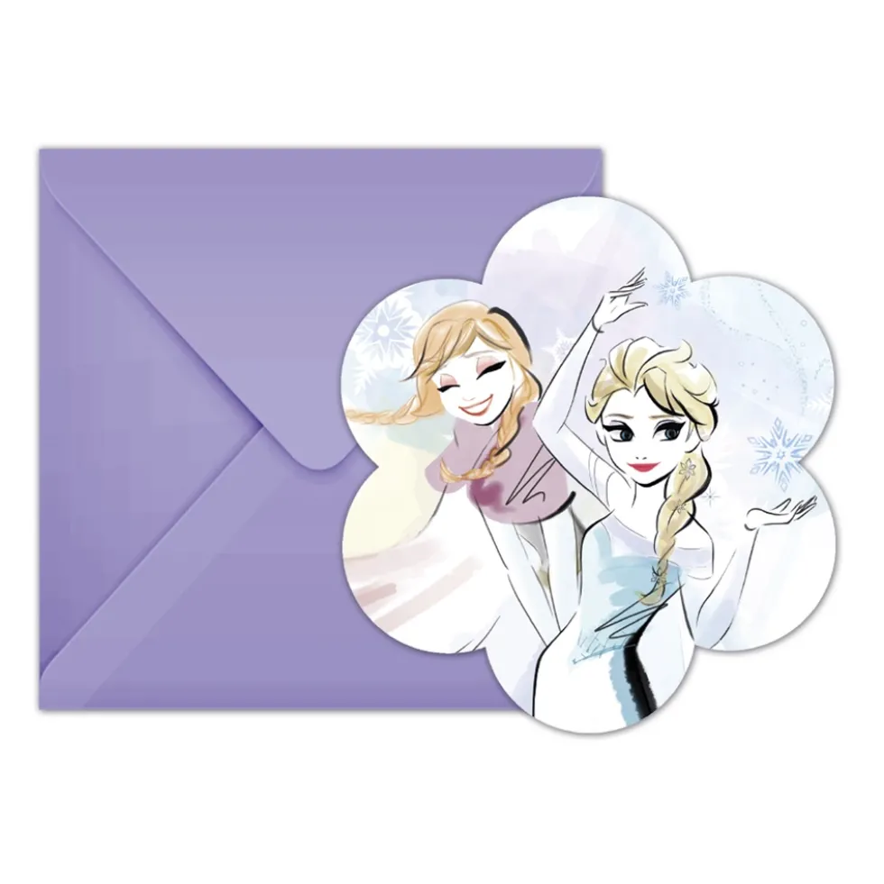 Juego de 6 Invitaciones Frozen Sparkle