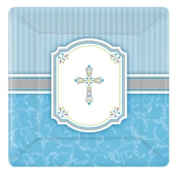 Juego de 8 platos Comunión Azul 17cm