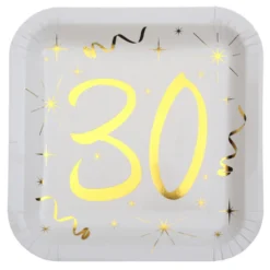 Juego de 10 Platos 30 Cumpleaños 22 cm