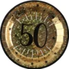 Juego de 10 Platos Dorados 50 Cumpleaños 22 cm