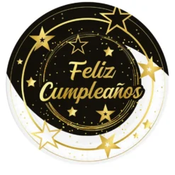 Juego de 6 Platos Feliz Cumpleaños 23 cm