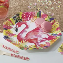 Juego de 8 Platos Flamingo Fun 25 cm
