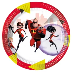 Juego de 8 Platos Los Increibles 22 cm