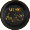 Juego de 10 Platos Negros Música 22 cm