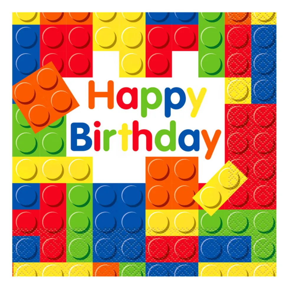 Juego de 20 Servilletas Building Blocks
