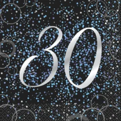 Juego de 16 Servilletas 30 Cumpleaños Azul