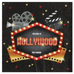 Juego de 20 Servilletas Negras Hollywood
