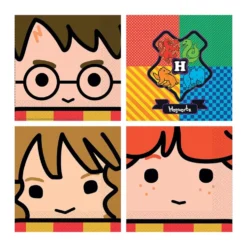 Juego de 16 Servilletas Personajes Harry Potter 17 cm