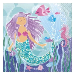 Juego de 16 Servilletas Sirena