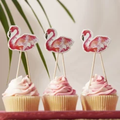Juego de 8 Toppers Flamingo Fun