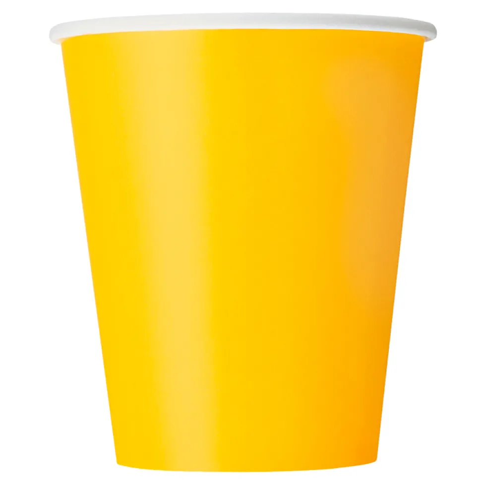 Juego de 14 Vasos Amarillos Neón 266 ml