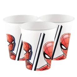 Juego de 8 Vasos Cartón Spiderman Team Up