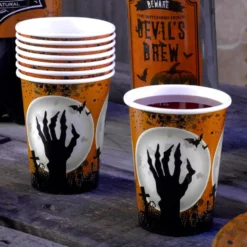 Juego de 8 vasos cementerio Halloween