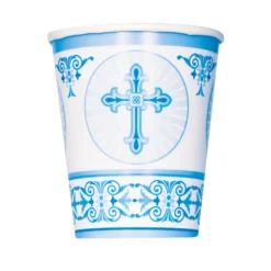 Juego de 8 Vasos Comunión Cruz Azul