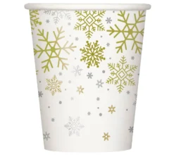 Juego de 8 Vasos Copos de Nieve