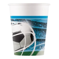 Juego de 8 Vasos de Papel Fútbol Party