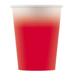 Juego de 8 Vasos de Papel Rojo 200 ml
