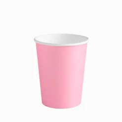 Juego de 10 Vasos de Papel Rosa Pastel